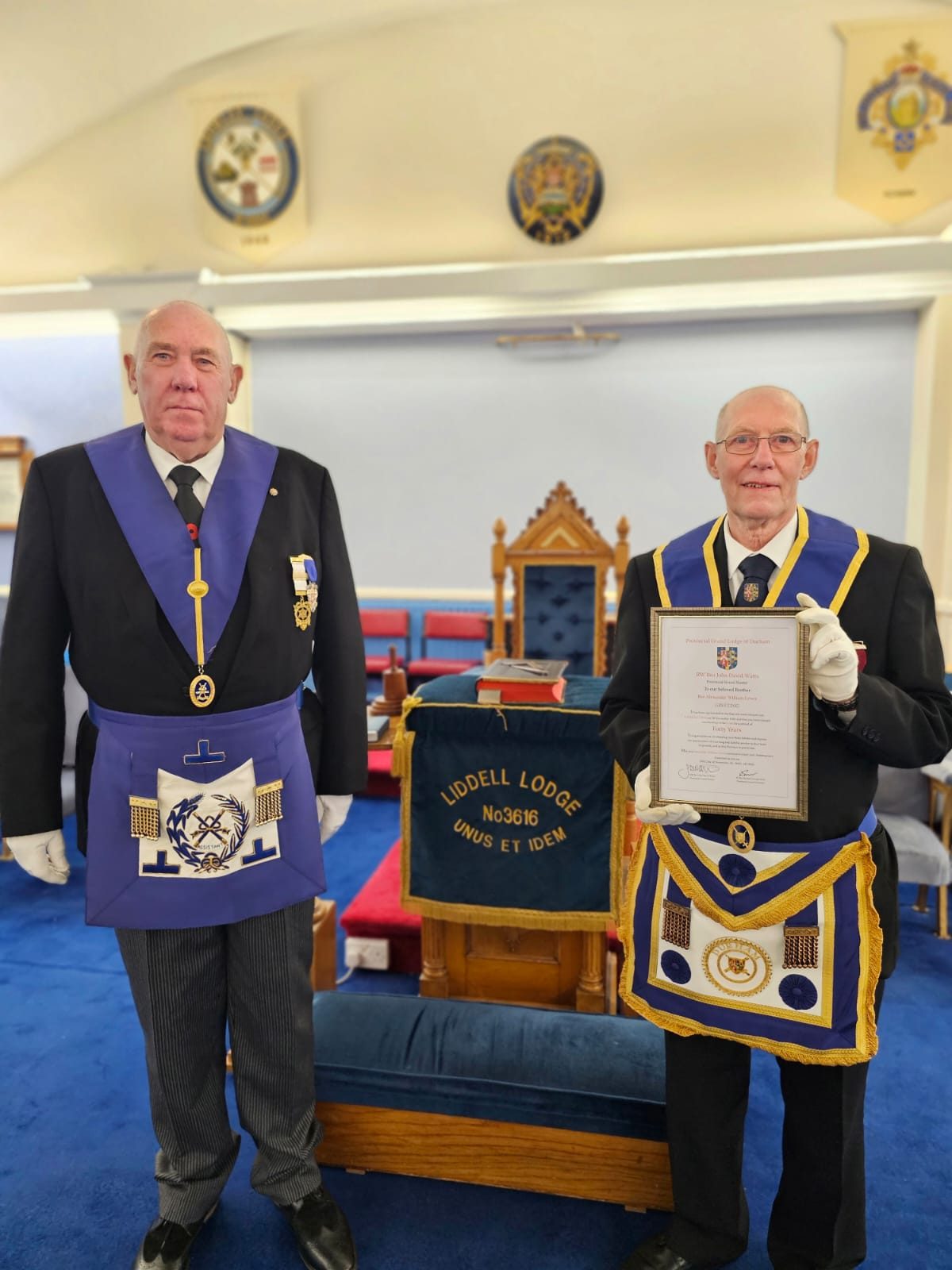 Brother Alexander William Lewis receives Ruby Jubilee certificate